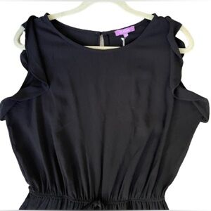 NWT Ci Sono Sleeveless Ruffled Black Jumpsuit. Size M